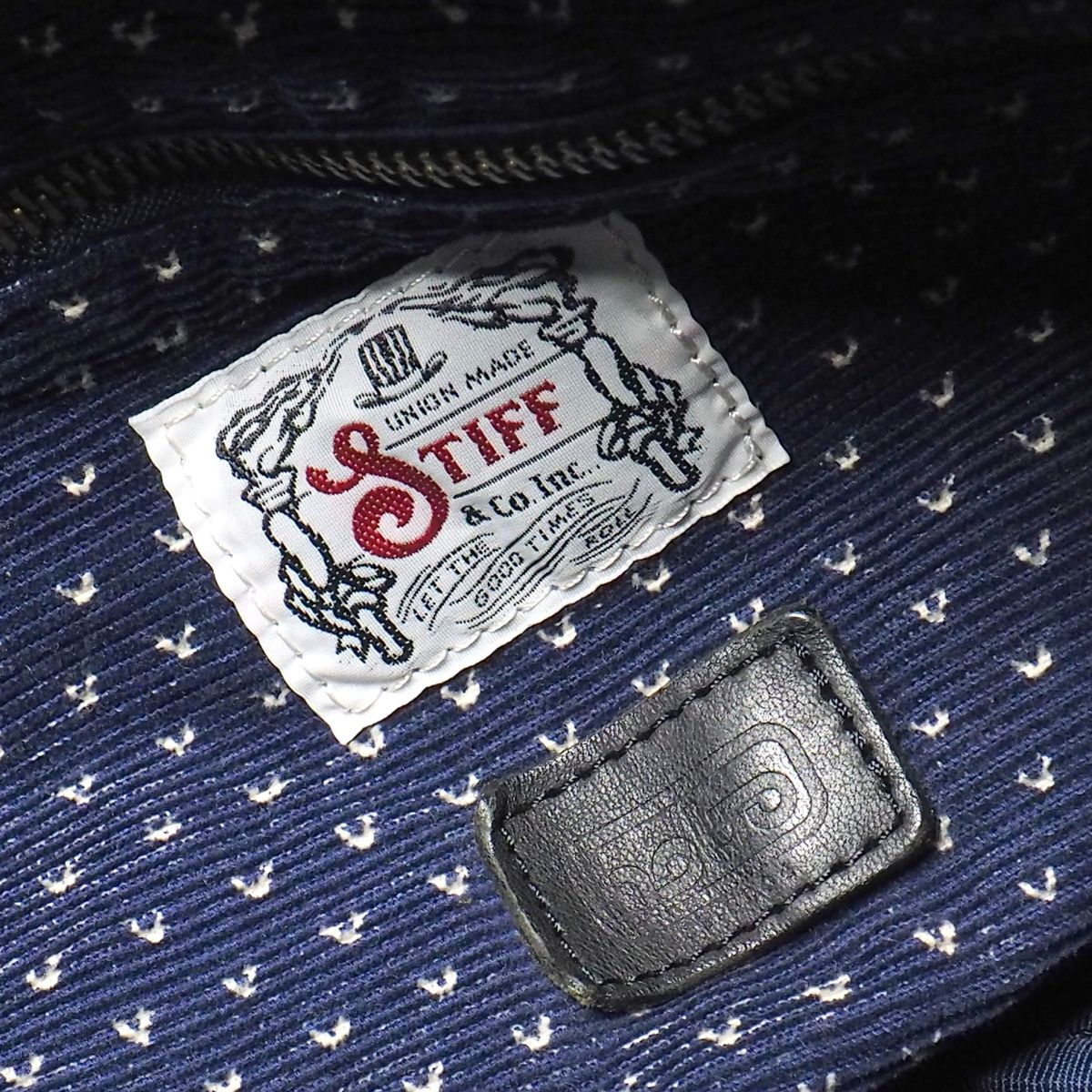 TH3199：STIFF/スティッフ×hobo/ホーボー*プリントコーデュロイ*ショルダーバッグ*フラップショルダーバッグ*鞄*ネイビーの画像8