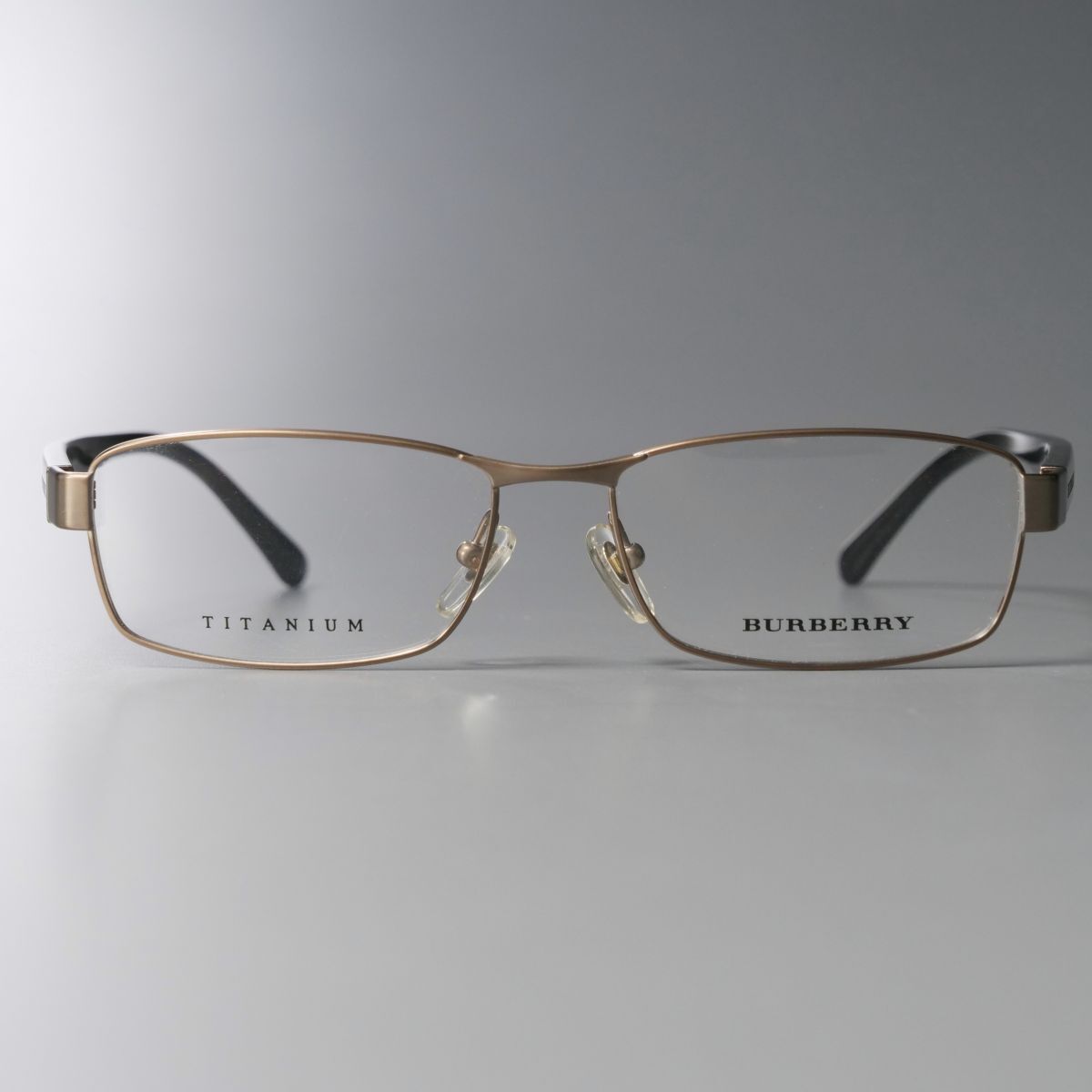 MF7163◎未使用 BURBERRY バーバリー チタンフレーム スクエアフレーム 眼鏡 メガネ サイズ:55□16 140 / B1285TDの画像3