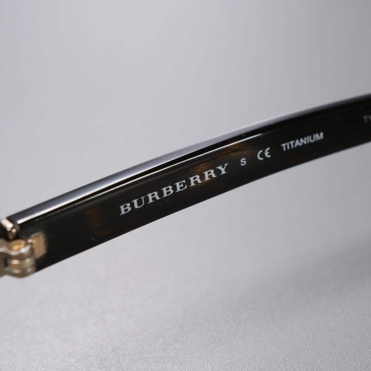 MF7163◎未使用 BURBERRY バーバリー チタンフレーム スクエアフレーム 眼鏡 メガネ サイズ:55□16 140 / B1285TDの画像5