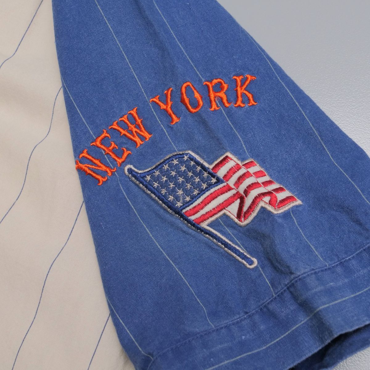 TH4049◎クーパーズタウンコレクション MIRAGE 2点SET ベースボールシャツ Mets ニューヨーク メッツ + ニューヨークヤンキース 麻綿 L/XL