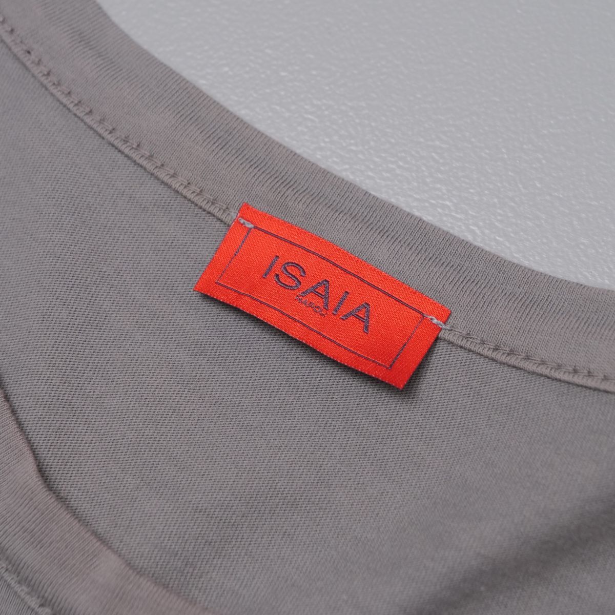 TH1457 イタリア製 ISAIA イザイア/3点セット/半袖Tシャツ/メンズS/コットン/カットソー/ロゴ刺繍/ホワイト系/グレー系_画像9