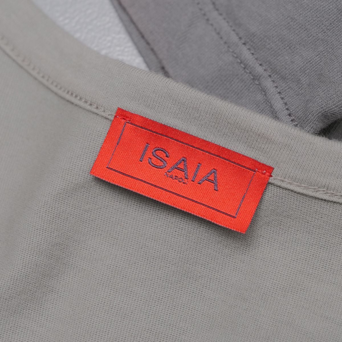 TH1457 イタリア製 ISAIA イザイア/3点セット/半袖Tシャツ/メンズS/コットン/カットソー/ロゴ刺繍/ホワイト系/グレー系_画像7