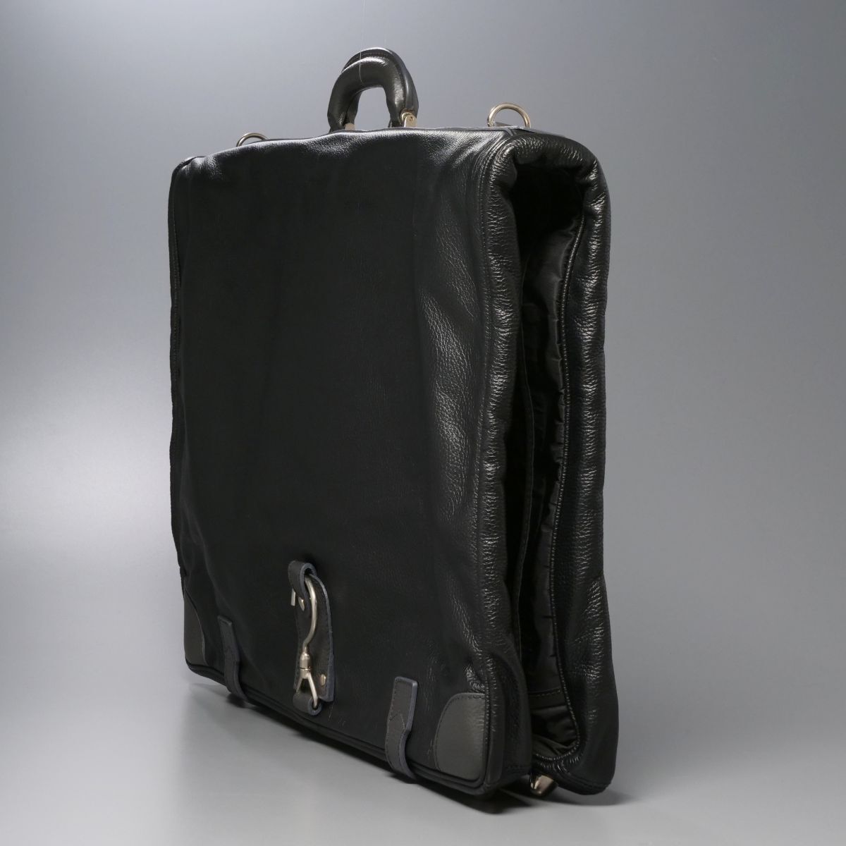 MG2260：イタリア製*BEAMS LIGHTS/ビームス ライツ × Dell’ga/デルガ*レザーガーメントケース*スーツケース*衣類ケース*鞄*ブラック_画像3