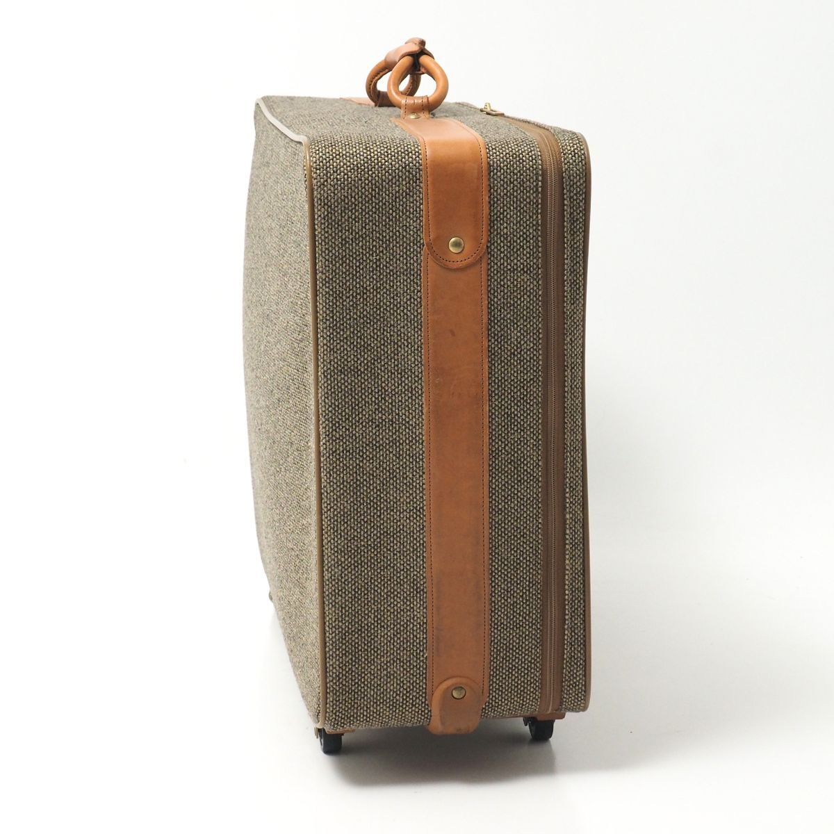 MF3559: Vintage *hartmann/ Heart man * tweed bell ting*4 wheel suitcase * Carry case * trunk * travel bag * gray 