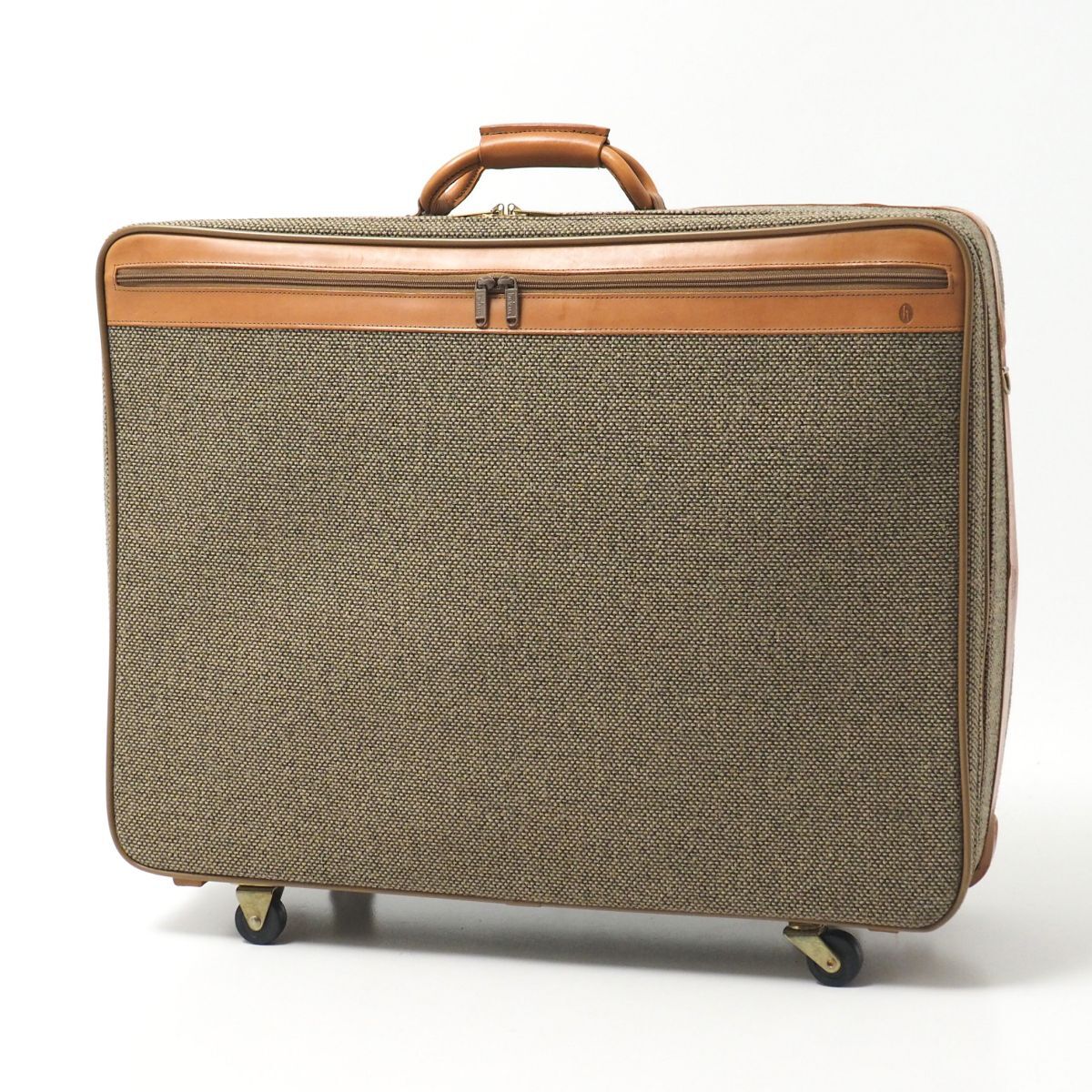 MF3559: Vintage *hartmann/ Heart man * tweed bell ting*4 wheel suitcase * Carry case * trunk * travel bag * gray 