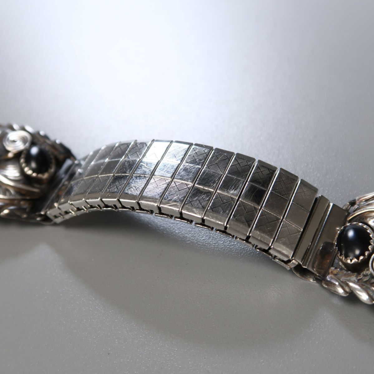 TH3056◎ウォッチベルト 腕時計ベルト 蛇腹ベルト ブレスレット バングル ウォッチ 腕時計パーツ 装飾:STERLING スターリングシルバー
