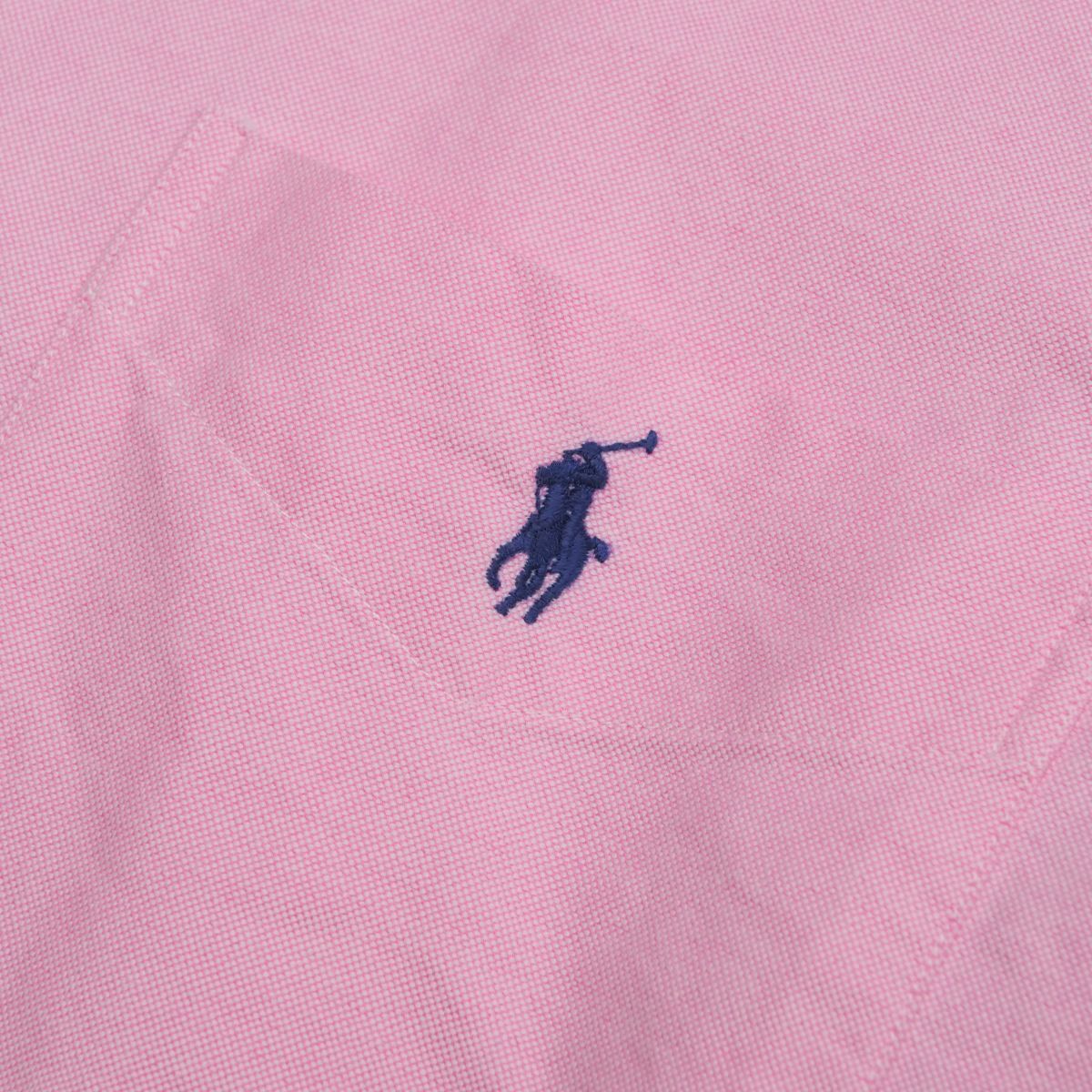 GO4366 Ralph Lauren 2 шт. комплект / оскфорд рубашка / короткий рукав / мужской S/ хлопок / розовый серия + оттенок голубого / кнопка down рубашка 