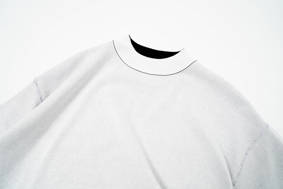 TG9538▽パブリックトウキョウ/PUBLIC TOKYO*くるりサマーニット Tシャツ*メンズ2*リバーシブル/半袖/モックネック*ブラック×ホワイトの画像7