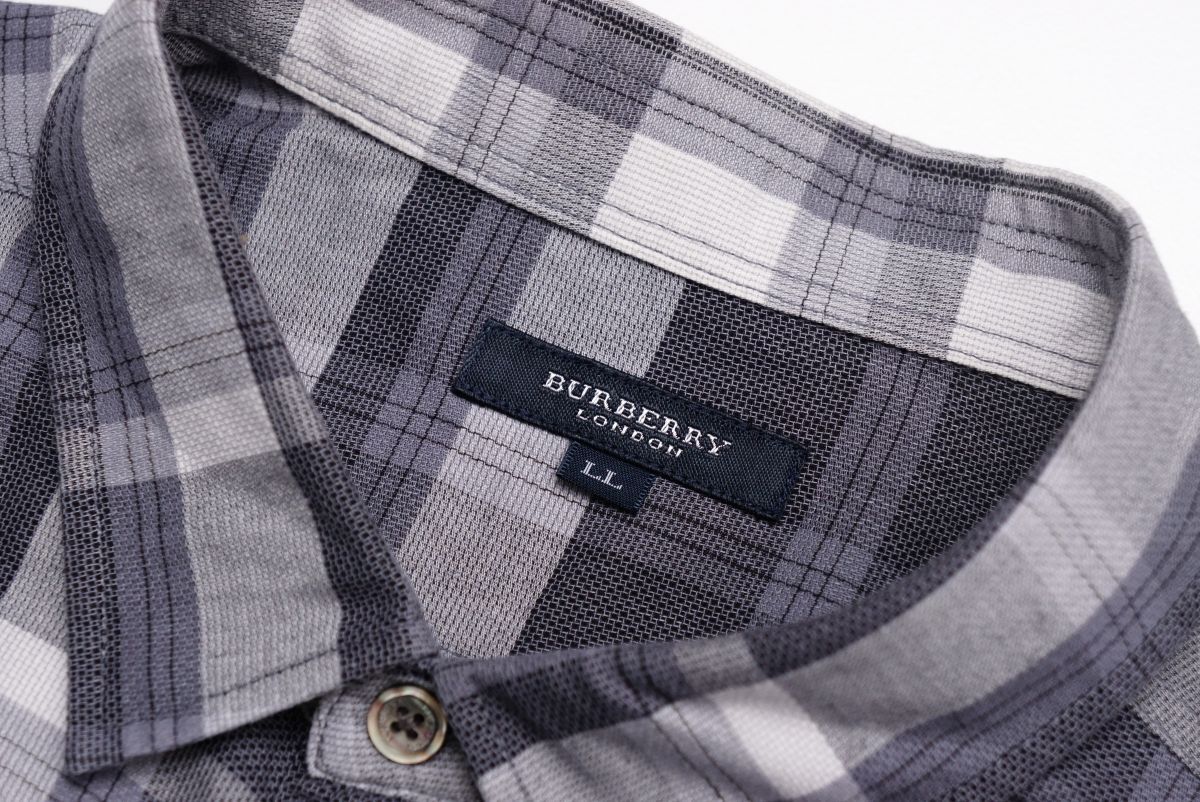 TG8214v Burberry BURBERRY LONDON*2 позиций комплект * мужской LL* хлопок /linen* рубашка с коротким рукавом / проверка рубашка / кнопка down рубашка 