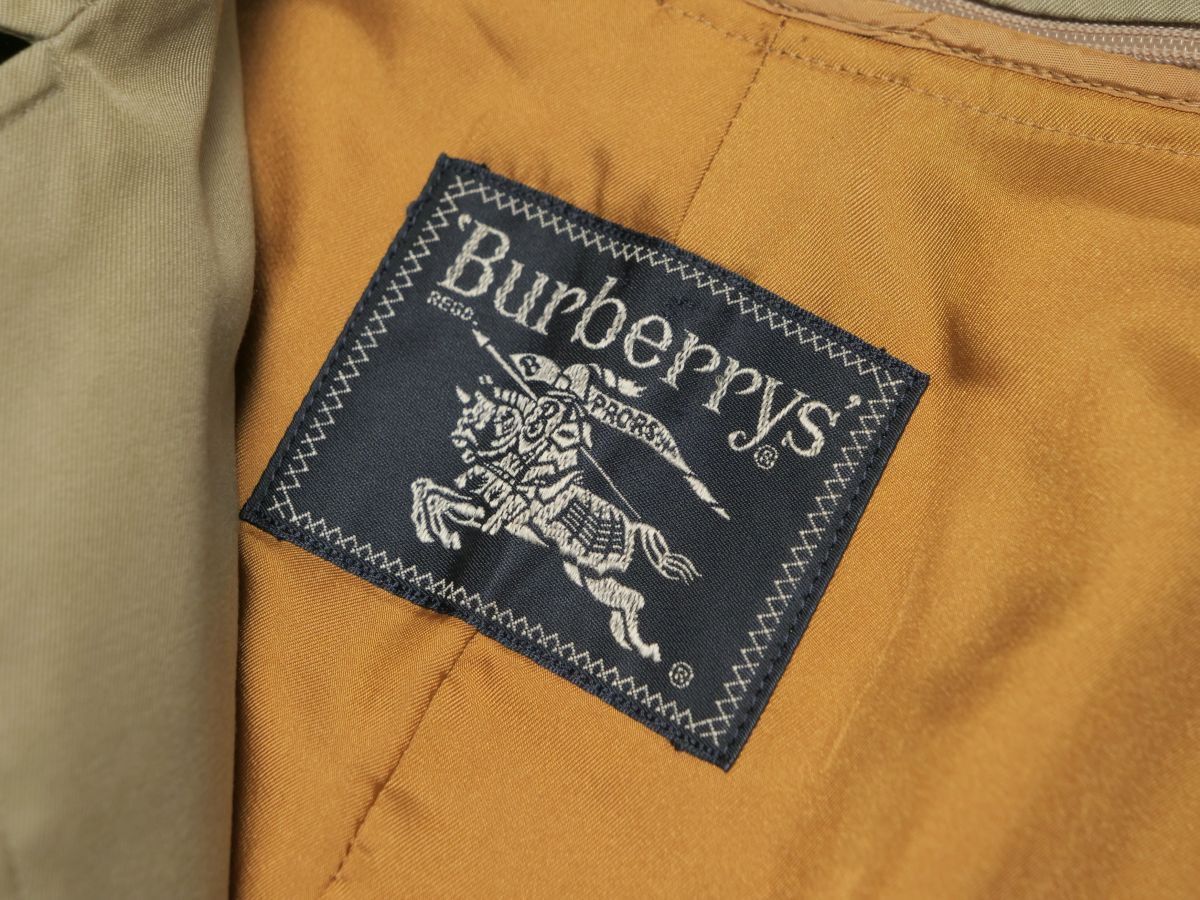 TG6278◎Burberry バーバリー ウールライナー ギャバジン ステンカラーコート バルマカーンコート 2WAY スプリングコート カーキ系 88-160_画像7