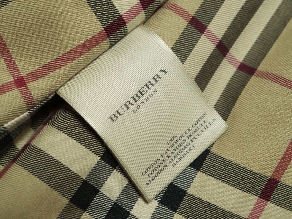 TH4047//イングランド製*バーバリー/BURBERRY LONDON*メンズ48S/トレンチコート/ロングコート/スプリングコート/グリーン系/裏チェックの画像7