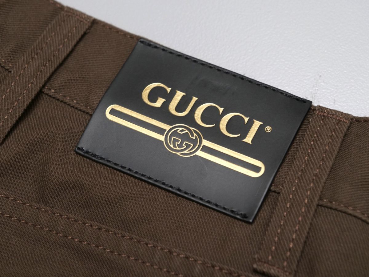 GP7405□未使用*イタリア製*グッチ/GUCCI*ブーツカット*フレアパンツ/コットンパンツ/チノパン/スラックス*ブラウン系*メンズ*size30  の画像5