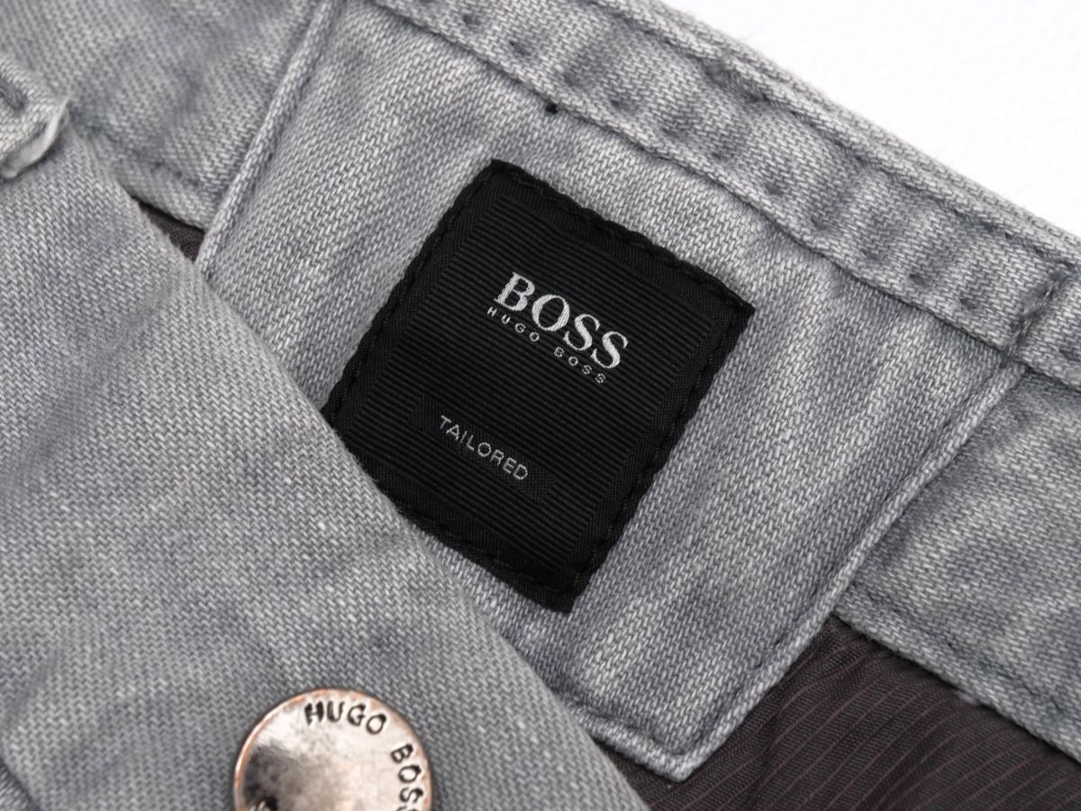 TG8133▽BOSS ヒューゴボス メンズ W31×L34 コットンカシミヤ デニムパンツ ジーンズ グレー系の画像5