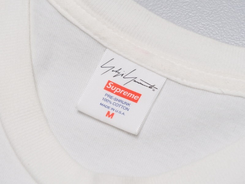 MF6675◇USA製 シュプリーム × ヨウジヤマモト Supreme Yohji Yamamoto メンズM 半袖 ロゴプリント Tシャツ カットソー ホワイト系_画像4