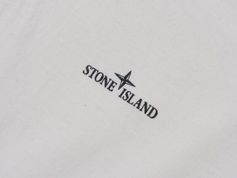 MF7667◇イタリア製 ストーンアイランド/STONE ISLAND メンズM 長袖 ポロシャツ プルオーバーシャツ ホワイト×グレー系の画像5