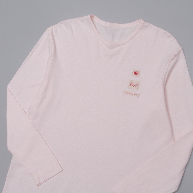 GP7603◇パパス/Papas メンズM 3枚セット プリント 刺繍 ロゴパッチ 長袖Tシャツ ロンT カットソー 白/ピンク系の画像8