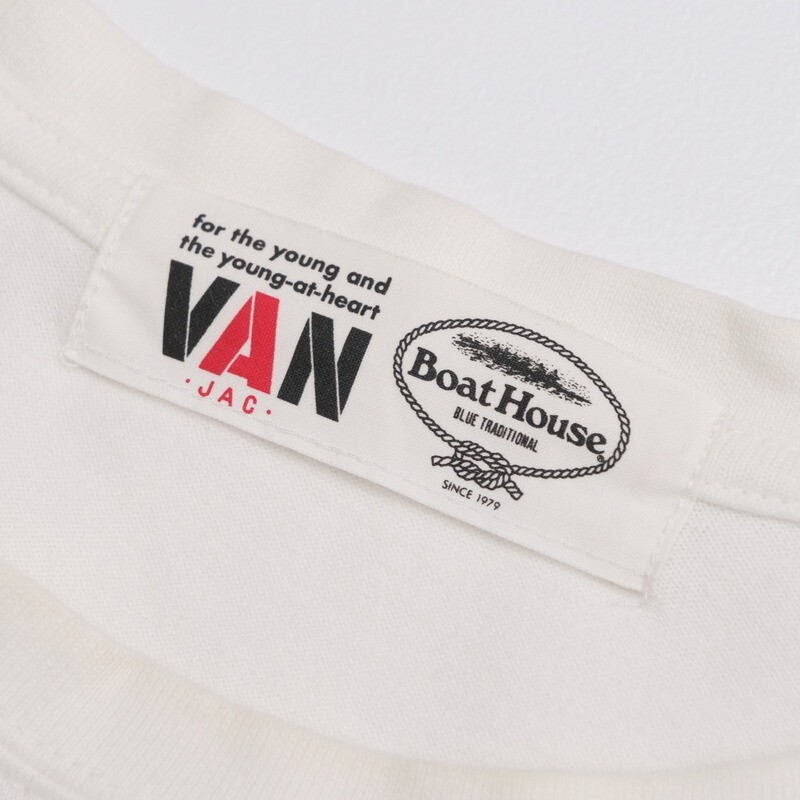 TG8266◇ボートハウス・VAN/ヴァン×ボートハウス×キャプテンサンタ 2枚セット メンズL プリント/半袖Tシャツ ＋ ボタンダウンシャツ 白系_画像5