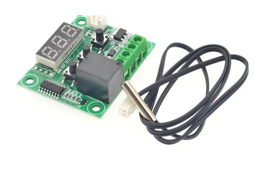  Japanese instructions attaching temperature controller basis board temperature sensor thermostat 12V operation W1209 Type-E1