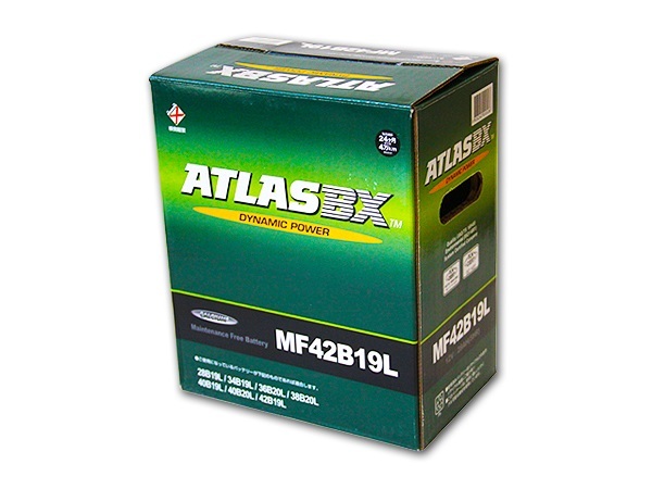 送料無料 税込 即決 即日発送 アトラス 新品バッテリー MF 42B19L ( 28B19L 34B19L 38B19L 40B19L 44B19L 19L 20L サイズ 互換 ) ATLAS BX の画像1