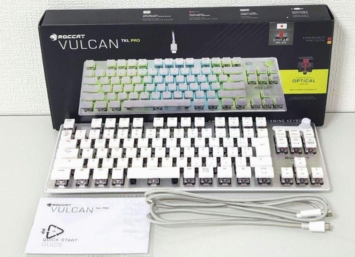 ROCCAT VULCAN TKL Pro USB ゲーミングキーボード 日本語配列 静音 リニア(オプティカル) テンキーレス 