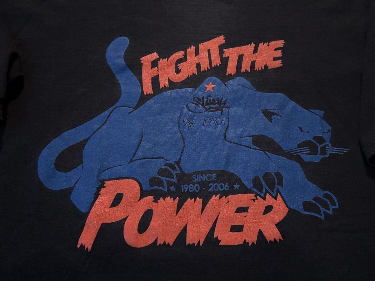 2006s USA製 Old Stussy Fight The Power Tee Shirt オールドステューシー ファイトザパワー Tシャツ Black Panther ブラックパンサー 00sの画像3