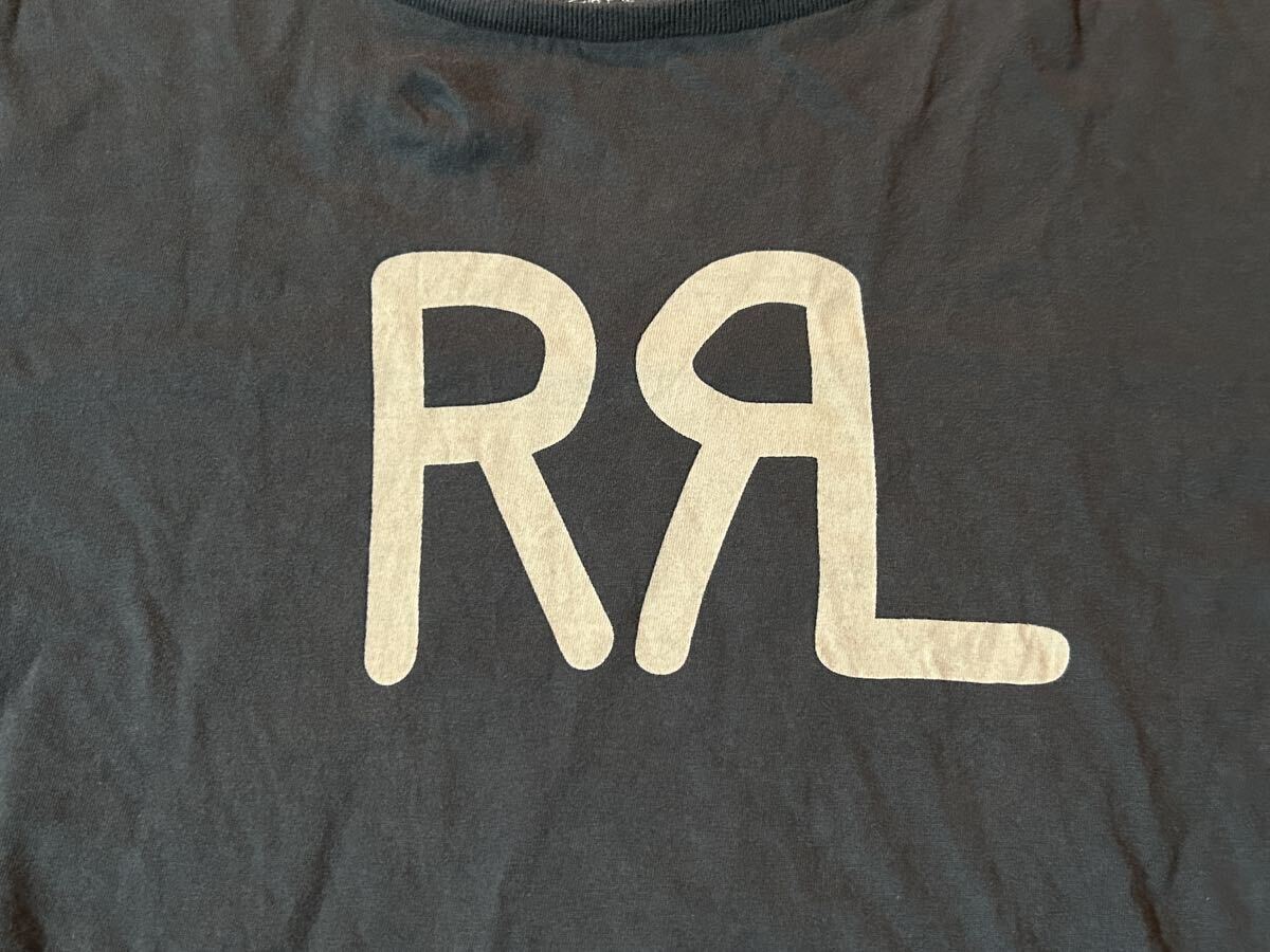00s RRL Logo Tee Shirt DOUBLE RL ロゴ Tシャツ Ralph Lauren ラルフローレン USA アメリカ古着 ダブルアールエル 黒 ブラック_画像4