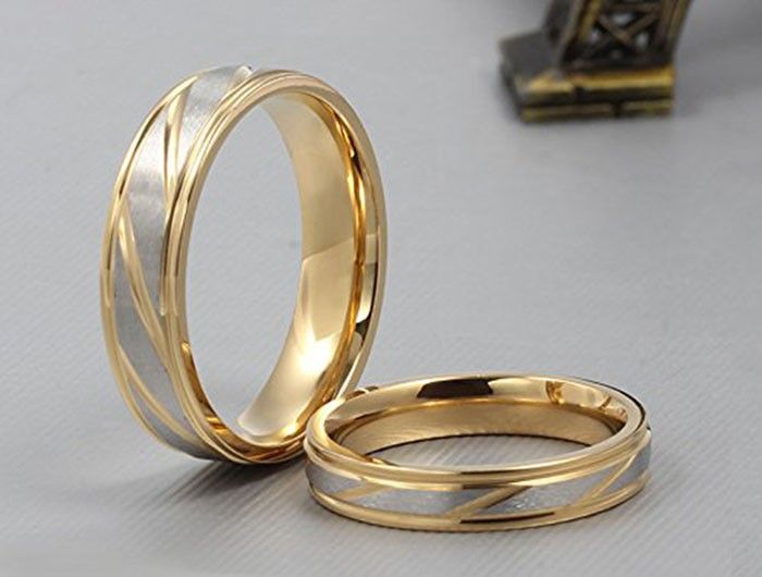 K18 ゴールド カットリング プラチナ 艶消し加工 ペアリング 結婚指輪