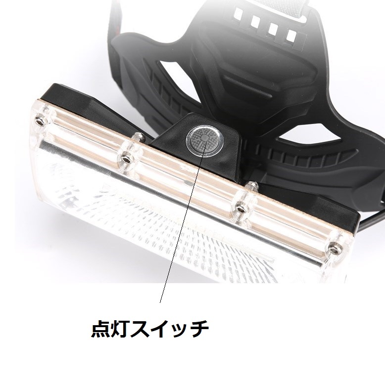 ① LED ヘッドライト 充電池 充電式 明るい 登山 釣り 夜釣り キャンプ アウトドア 防災 災害 非常用 懐中電灯 ワークライト 巨大COB 単品の画像5