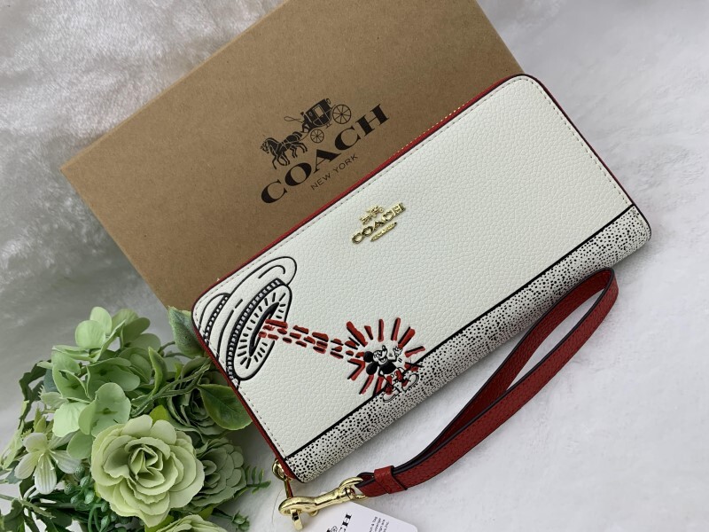 コーチ COACH 長財布 財布 ディズニー x キースヘリング コラボ ミッキーマウス ジップ ギフト ファッション 新品 未使用 C7800 A171_画像2