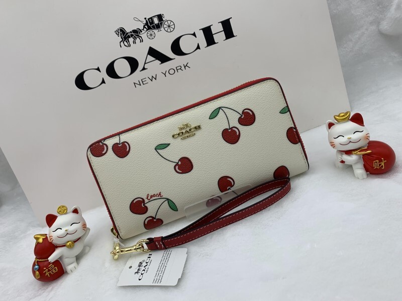 コーチ COACH 長財布 財布 プレゼント ギフト チェリー さくらんぼ ロング ジップ ブランド 誕生日 記念日 ブランド 大容量 CF406 A163の画像2