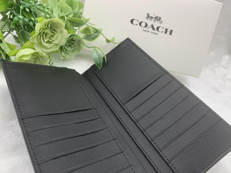 コーチ COACH 長財布 財布 メンズ ブラック黒 シンプル 二つ折り長財布 プレゼント 贈り物 新品 未使用 ファッション F74978 C136の画像9