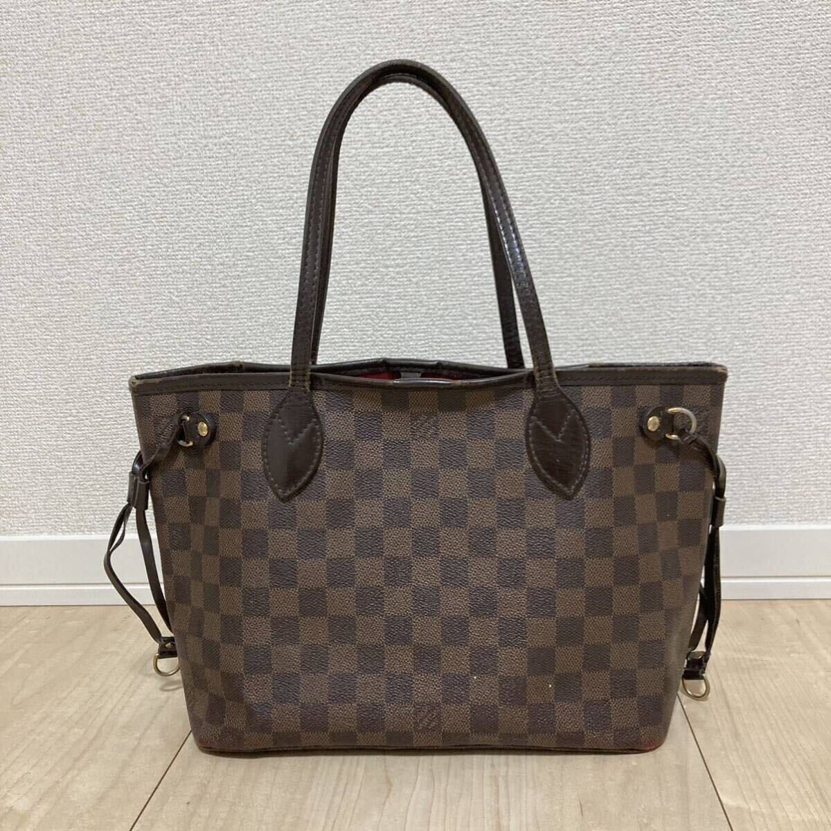 LOUIS VUITTON ルイヴィトン トートバッグ ネヴァーフル N51105 ダミエ レザー ブラウンの画像2