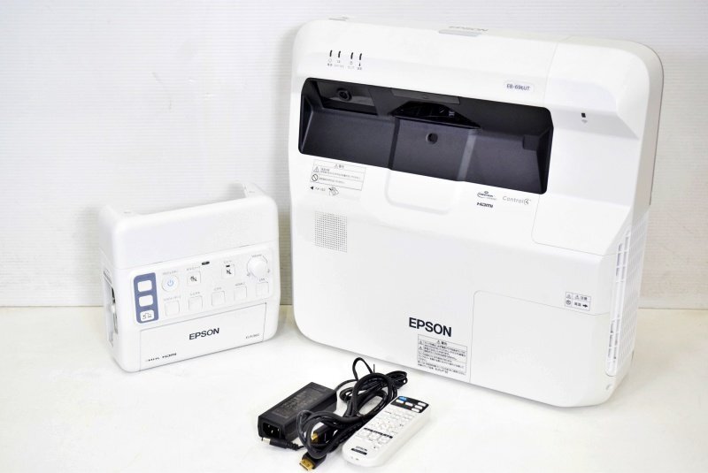 EPSON/エプソン 3800lm プロジェクター + インターフェースボックス□EB-696UT + ELPCB02 ランプ使用192/798時間 中古【訳あり品】の画像1