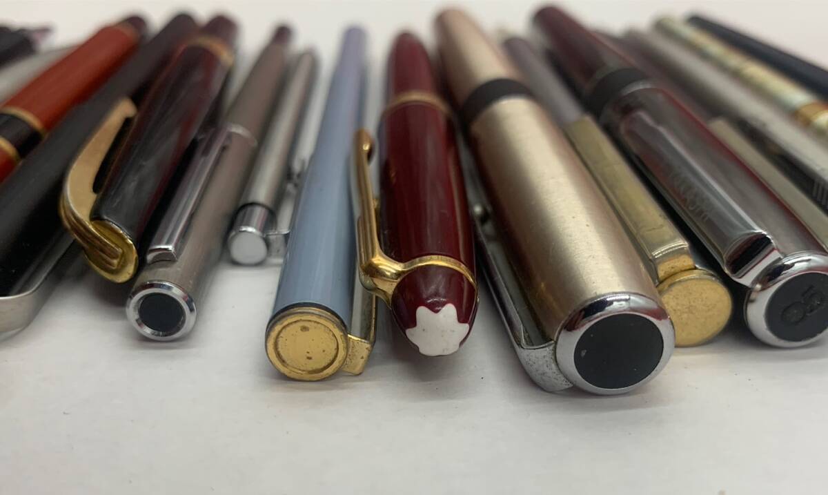 Mont Blanc モンブラン / Platinum / Sailor / PARKER 他 ブランド の 万年筆 ボールペン 19本 セット まとめ売り _画像4