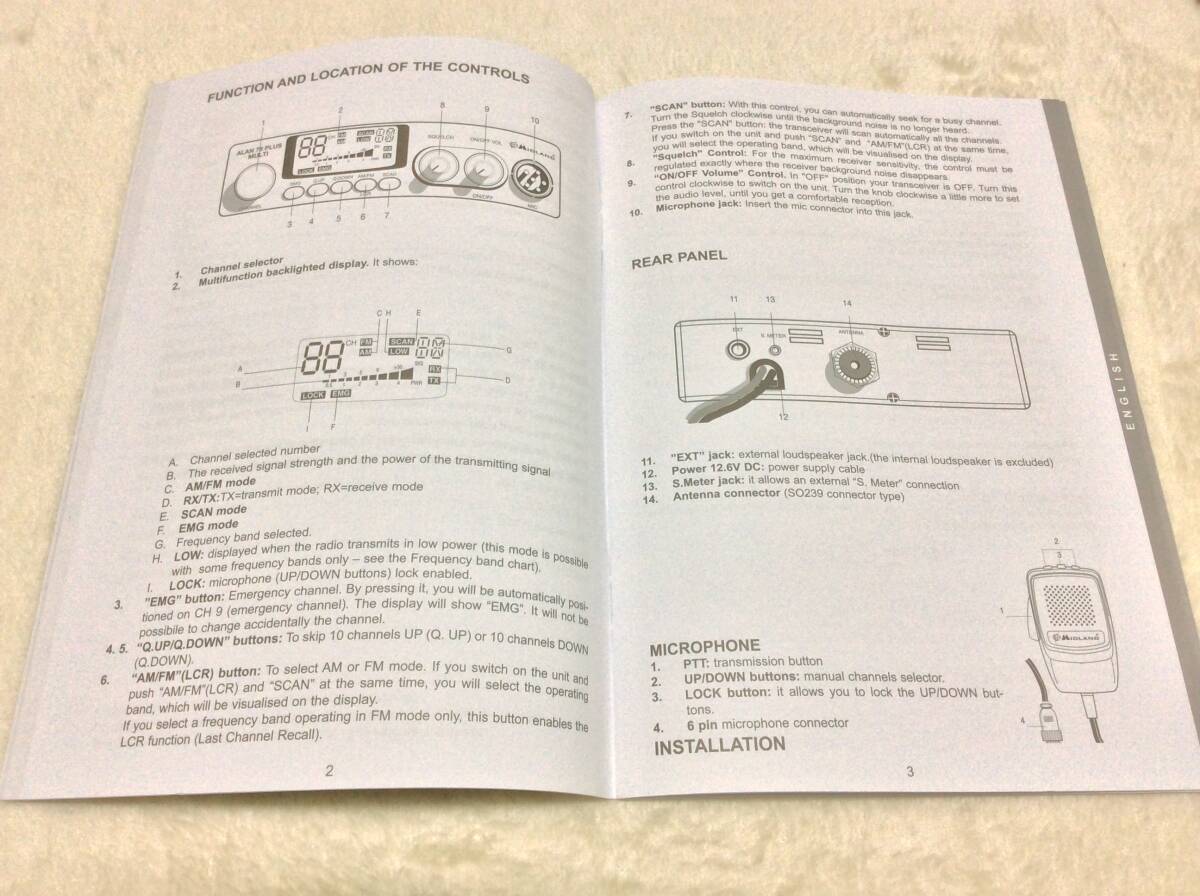 CB TRANSCEIVER　MIDLAND ALAN 78PLUS MULTI B　改造用＆観賞用に！_画像8