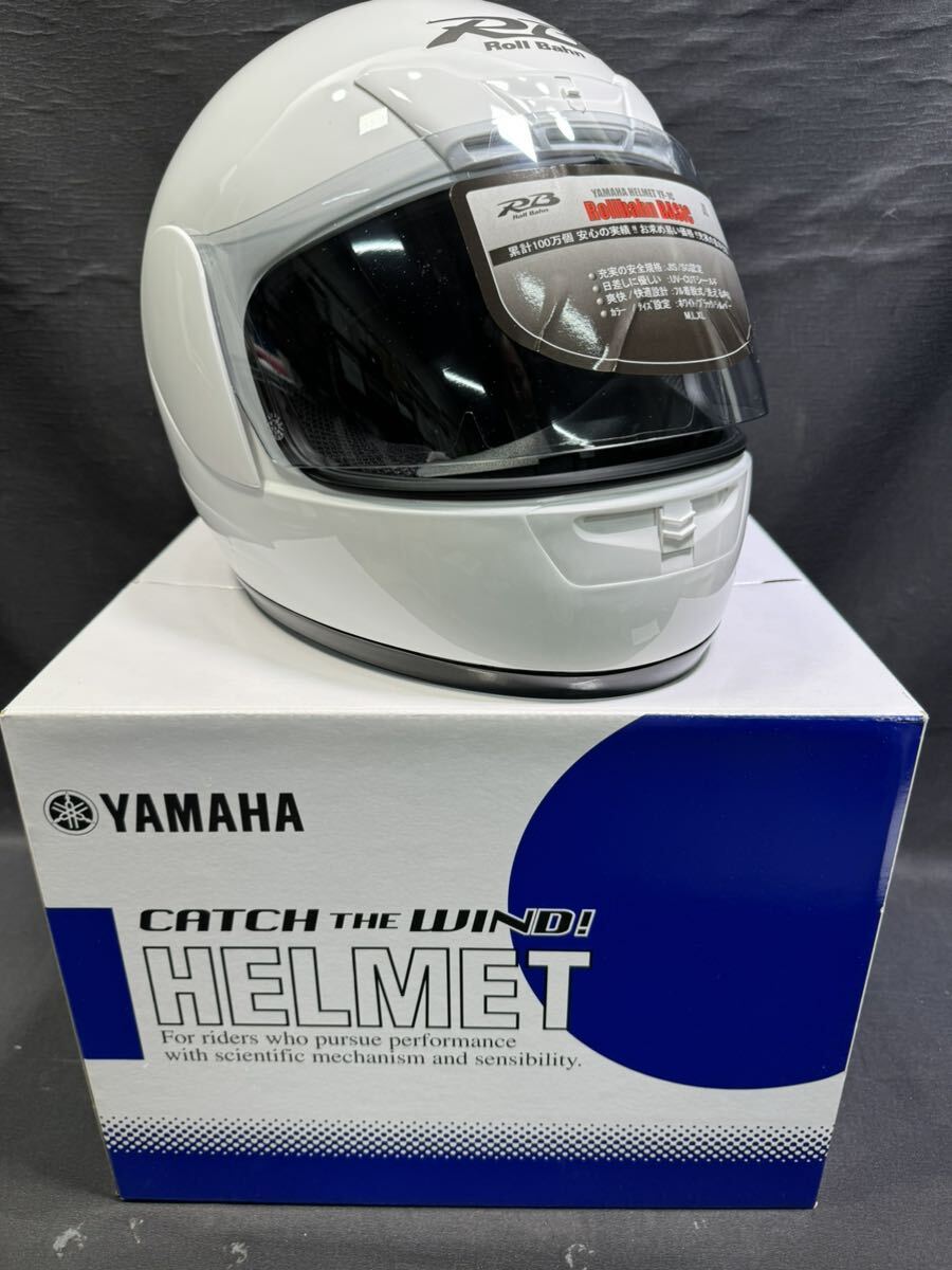 YAMAHA フルフェイスヘルメット 白 size:L YF-1C Rollbahn 元箱 YAMAHA フルフェイスヘルメット 白 size:L YF-1C Rollbahn 元箱