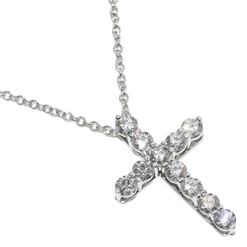 独特の上品 ペンダントネックレス ティファニー Pt950 ペンダントネックレス スモールクロス ダイヤ11P(0.42ct) プラチナ