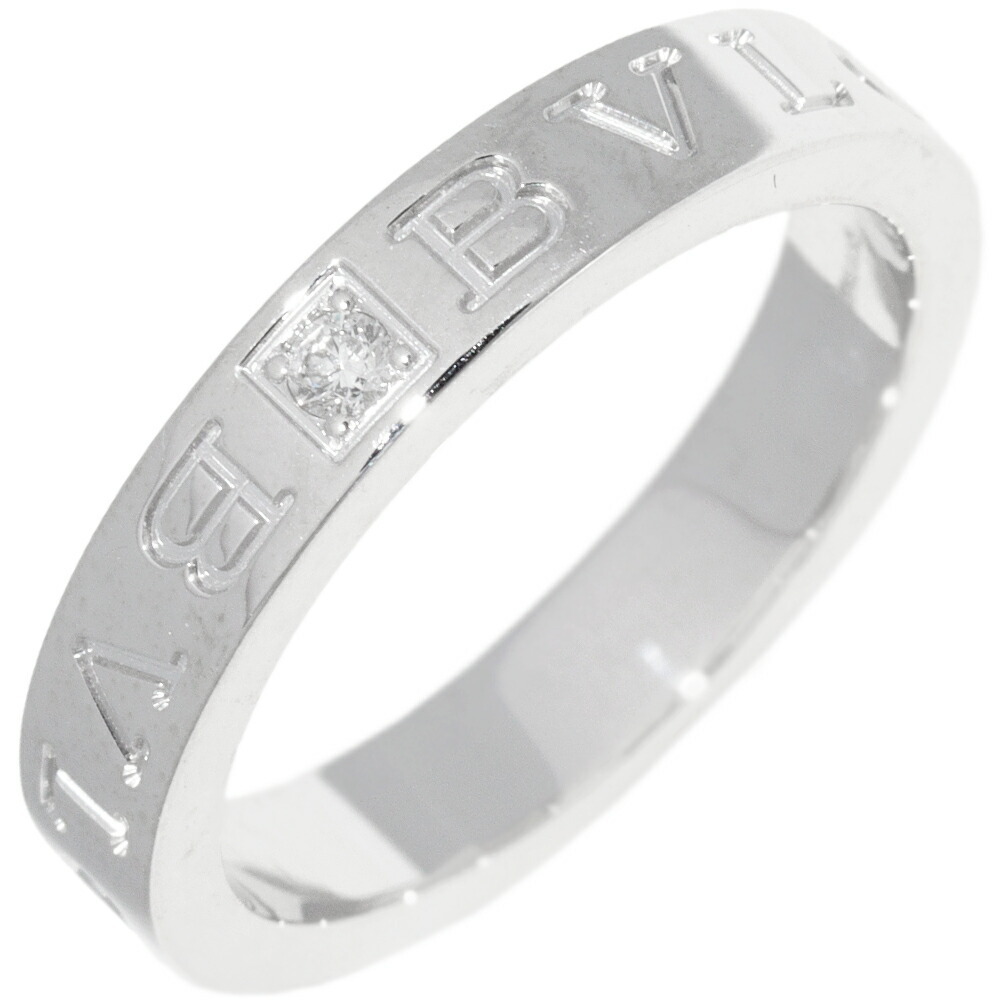 【あす楽対応】 ブルガリ 指輪 K18WG ダイヤ1P(0.04ct) ブルガリブルガリ ダブルロゴリング 339978 ホワイトゴールド