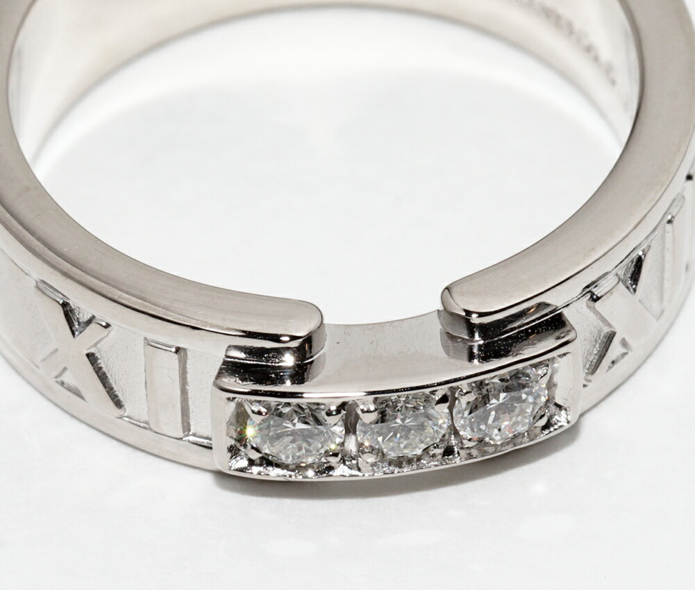  Tiffany ring K18WG diamond 3Pa tiger sling 
