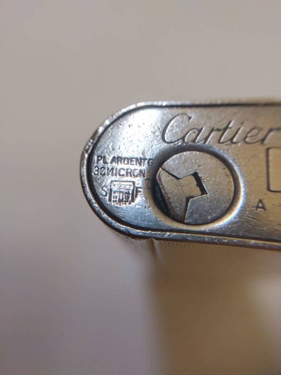 【ジャンク品】Cartier ガスライター カルティエ シルバーカラー 波柄 着火未確認_画像6