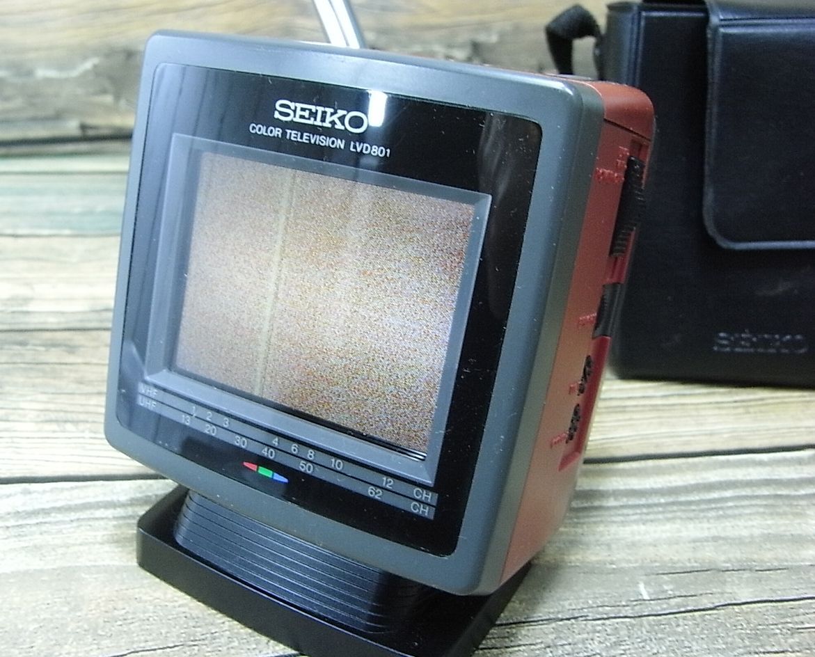 正規SEIKO 服部セイコー LVD801 カラー液晶アナログ小型テレビジャンク中古品 color television 88年製の画像8