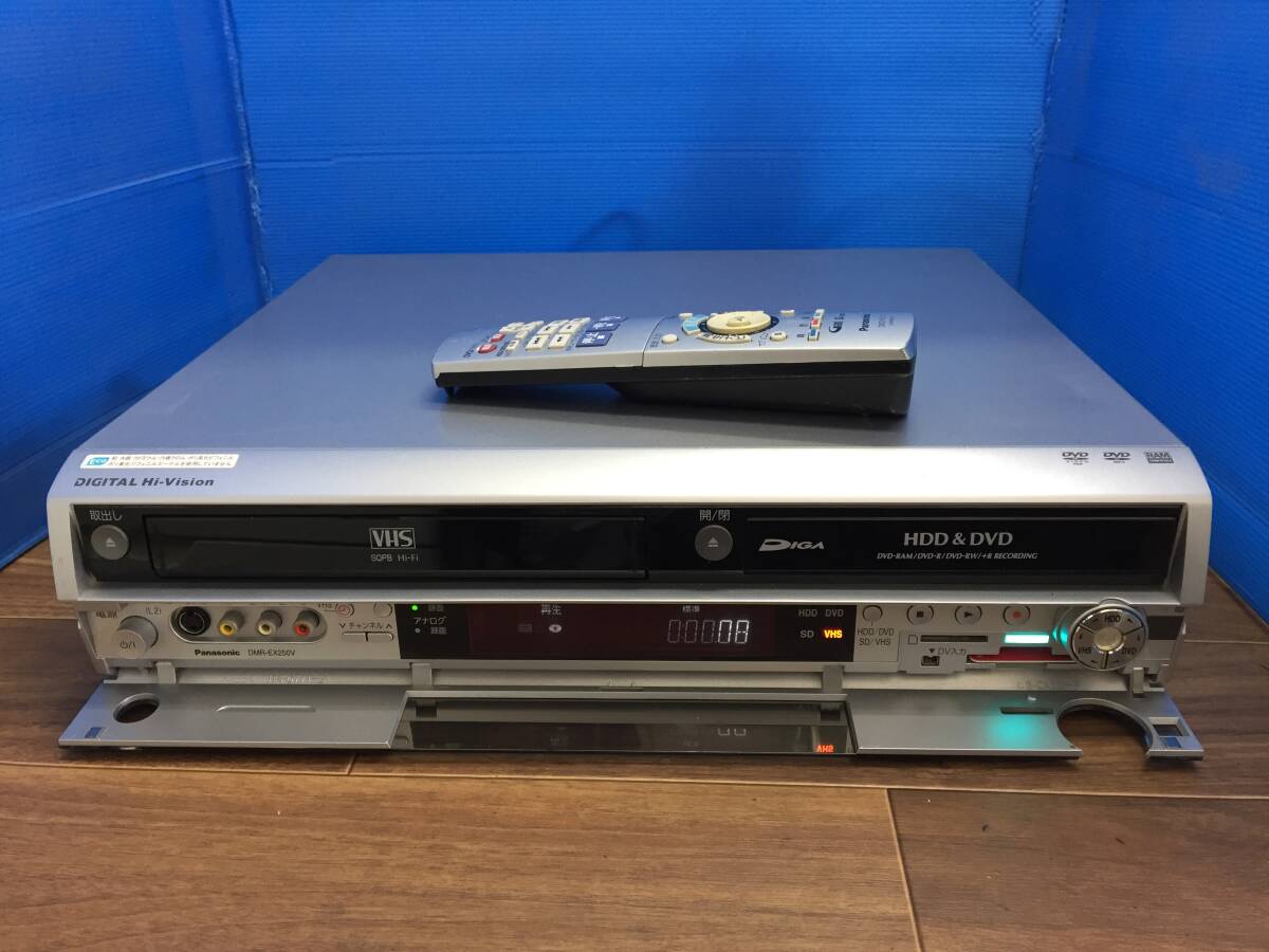 パナソニック ビデオ一体型 DVDレコーダー DMR-EX250V リモコン付 中古品1718の画像3