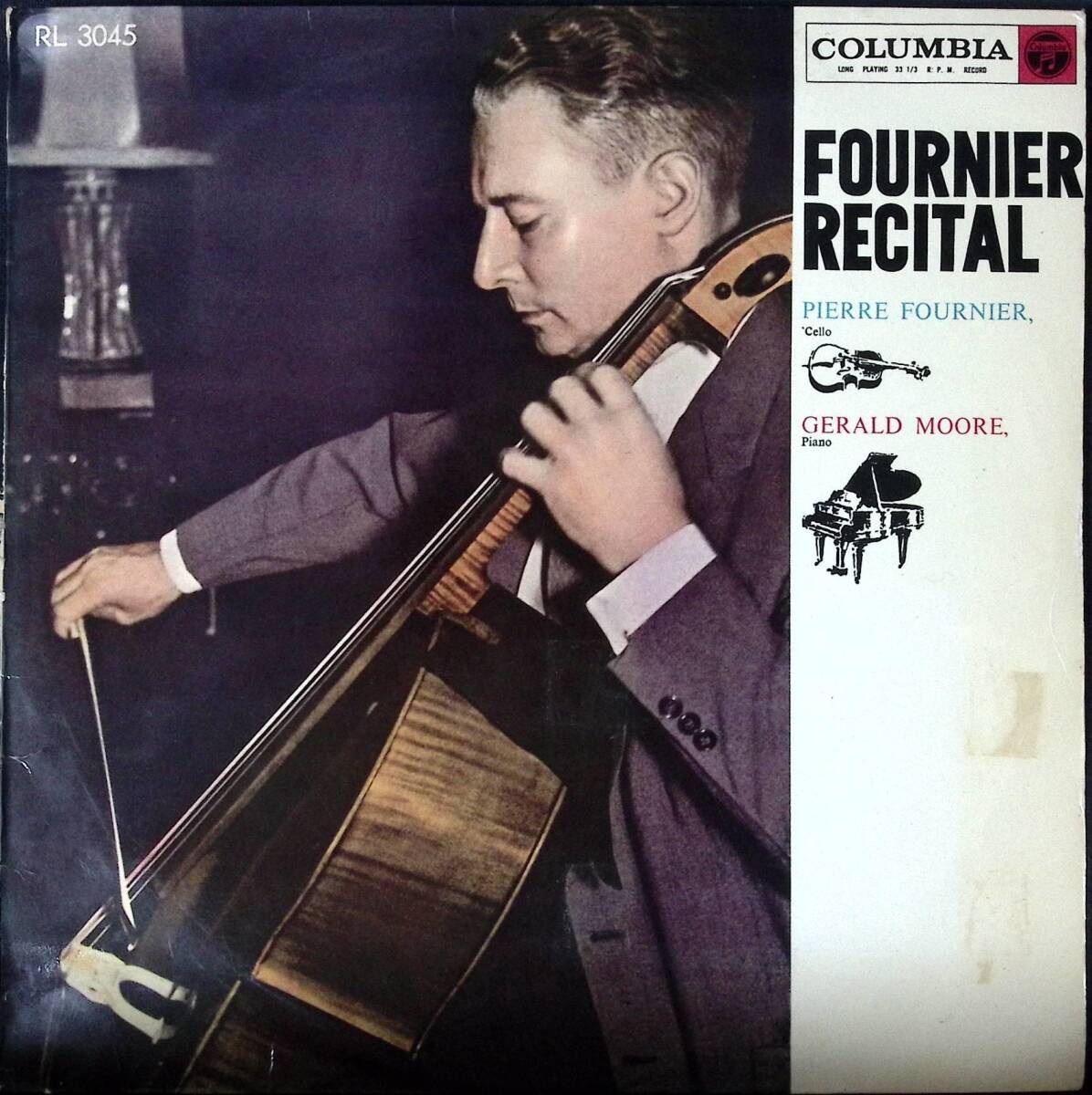 【希少】名手フルニエのチェロリサイタル（”Cello Encores”) 日Columbia初期プレス盤RL3045(=33CX1644)の画像1