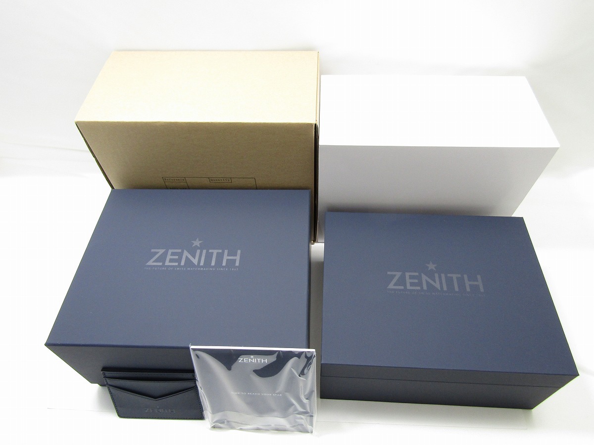 ZENITH ゼニス 腕時計用 ボックス box 箱 ネイビー 付属品 ケース 極美品 未使用品の画像1