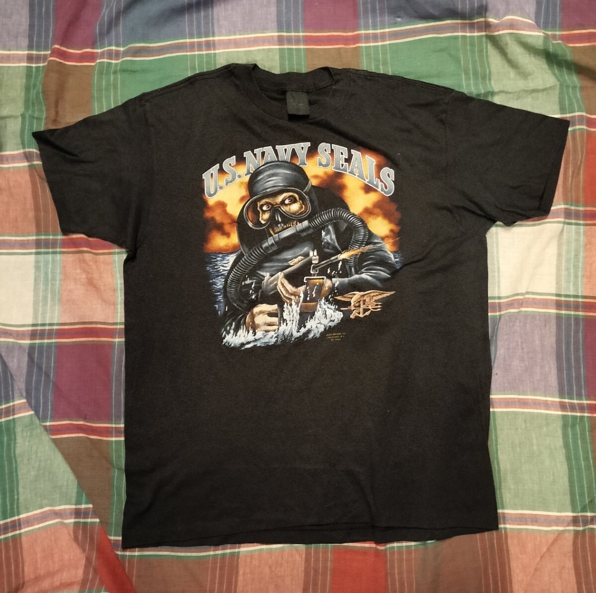 80年代 ネイビーシールズ Tシャツ 黒系 ヴィンテージ XL USA製の画像1