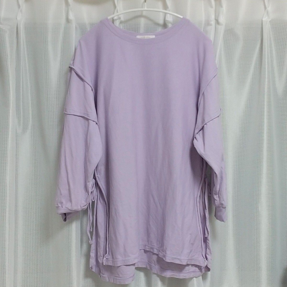 【中古】chocol raffine robe ショコラフィネ ローブ 無地 チュニック 紫 パープル 綿100％