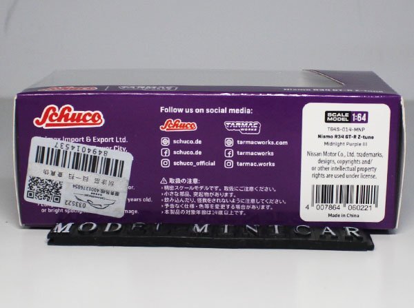 ▲超絶版！Midnight Purple！Tarmac Works 1/64 日産 NISSAN GTR R34 スカイライン GT-R Skyline Z-Tune TW 新品_画像2