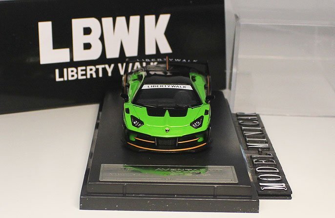 ▲世界限定！Green！SM 1/64 ランボルギーニ Aventador GT EVO LP700-4 LBWK Liberty Walk LB Works 新品_画像2