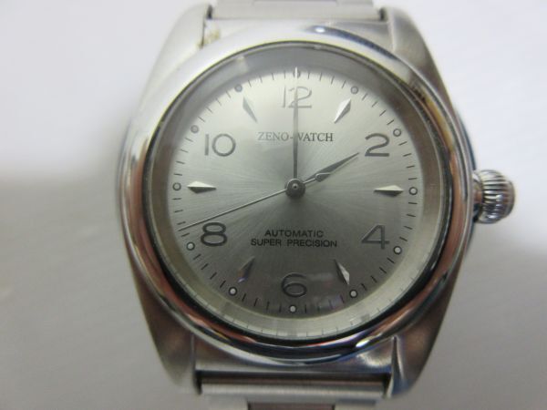 ◆ZENO-WATCH ゼノウォッチ シルバー 自動巻き メンズ腕時計 ZNB-001 稼働品 現状渡し_画像1