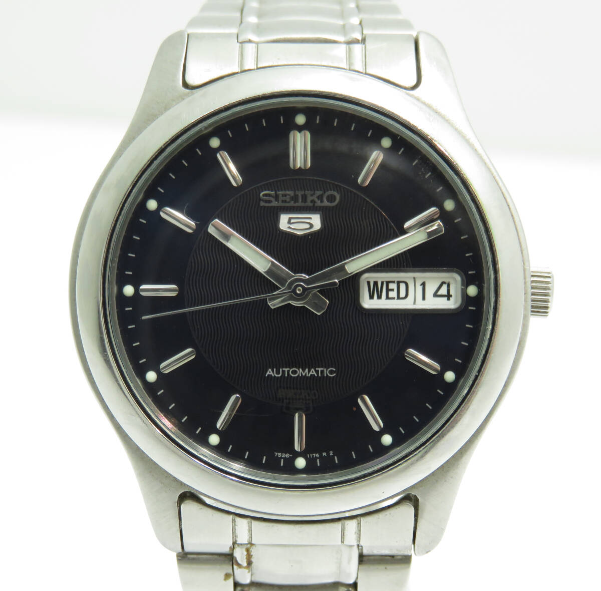 ☆SEIKO/セイコー 5 ファイブ 7S26-0080 黒文字盤 メンズ 腕時計 稼働品の画像1